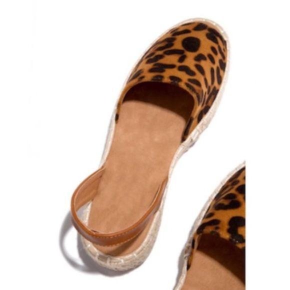 Peep Toe Slingback Espadrilles in Leopard - Picture 4 of 4